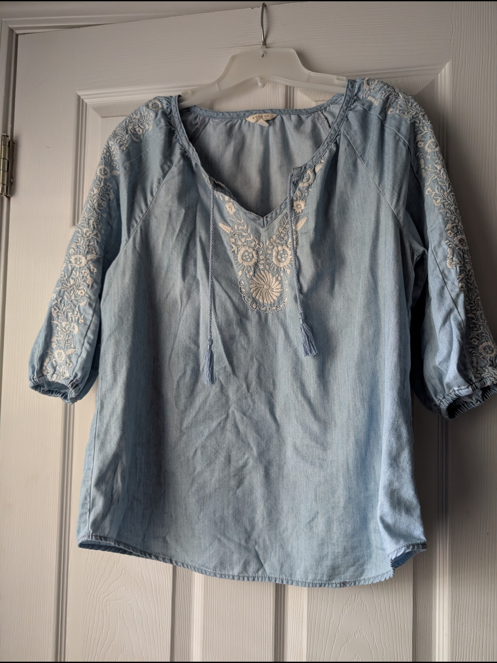 Sonoma Embroidered Peasant Top